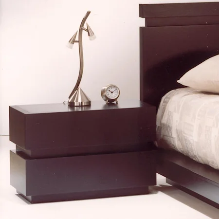 Contemporary 2 Drawer Night Stand